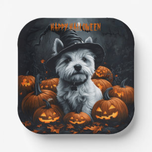West Highland White Terrier Halloween Paper Plates