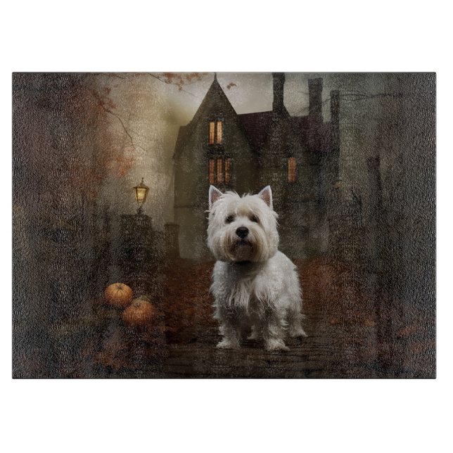 West Highland White Terrier Halloween Scary Cutting Board (Front)