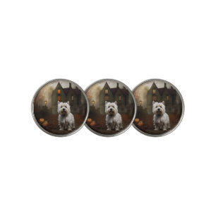 West Highland White Terrier Halloween Scary Golf Ball Marker