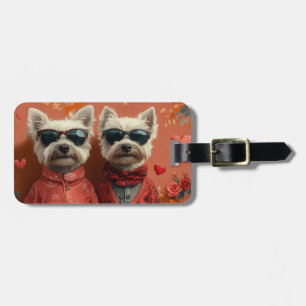 West Highland White Terrier Heart Valentine's Day Luggage Tag