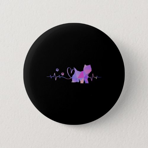 West Highland White Terrier Heartbeat  Button
