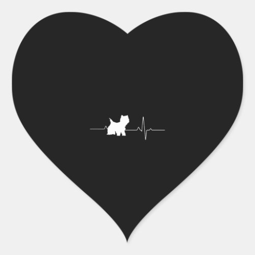 West Highland White Terrier Heartbeat   Heart Sticker