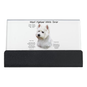 West Highland White Terrier History Design Desk Business Card Holder