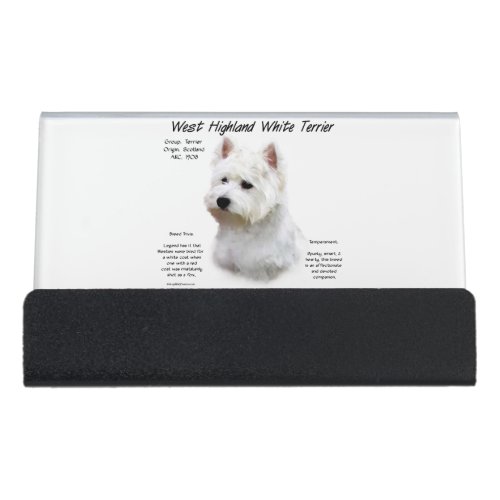 West Highland White Terrier History Design Desk Business Card Holder