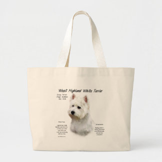 West Highland White Terrier History Design Large Tote Bag