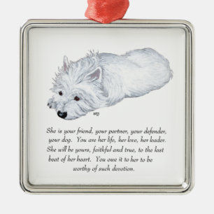 West Highland White Terrier Keepsake Metal Ornament