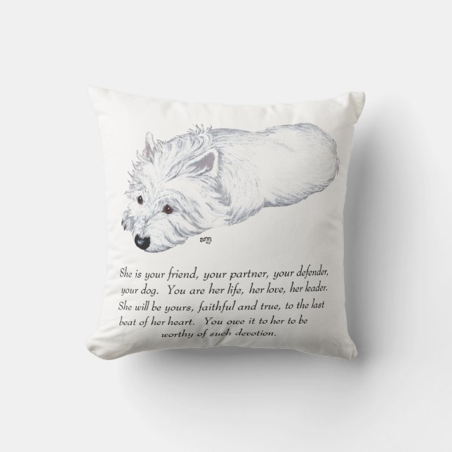 West Highland White Terrier Keepsake Throw Pillow (Front)