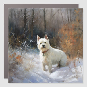 West Highland White Terrier Let It Snow Christmas Car Magnet