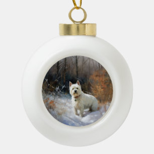 West Highland White Terrier Let It Snow Christmas Ceramic Ball Christmas Ornament