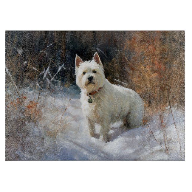 West Highland White Terrier Let It Snow Christmas Cutting Board (Front)