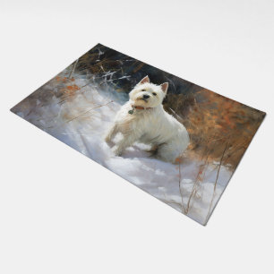 West Highland White Terrier Let It Snow Christmas Doormat