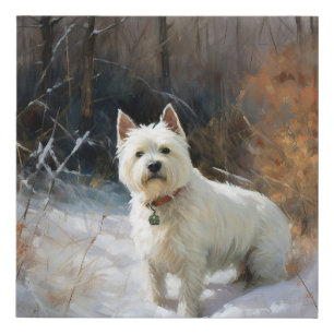 West Highland White Terrier Let It Snow Christmas Faux Canvas Print