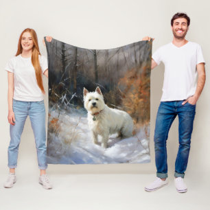 West Highland White Terrier Let It Snow Christmas Fleece Blanket