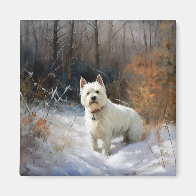 West Highland White Terrier Let It Snow Christmas Magnet (Front)