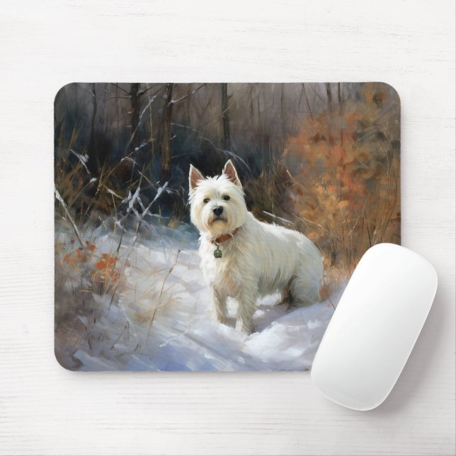 West Highland White Terrier Let It Snow Christmas Mouse Pad (With Mouse)