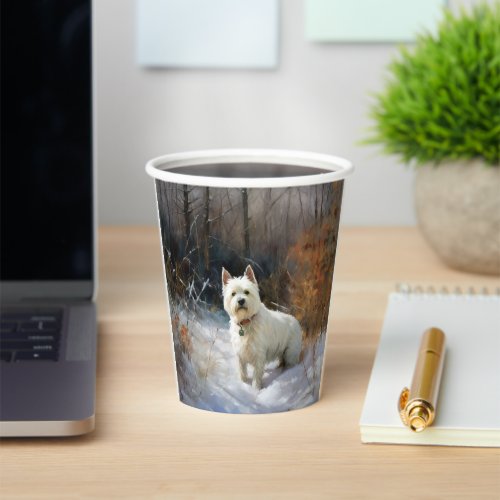 West Highland White Terrier Let It Snow Christmas Paper Cups