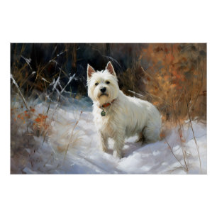 West Highland White Terrier Let It Snow Christmas Poster