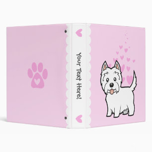 West Highland White Terrier Love 3 Ring Binder