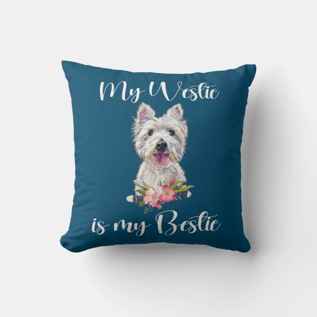 West Highland White Terrier Mama Westie Lover Mom Throw Pillow (Front)
