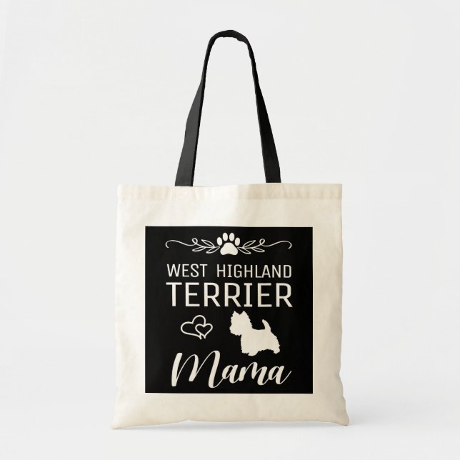 West Highland White Terrier Mama Westie Mom Tote Bag (Front)