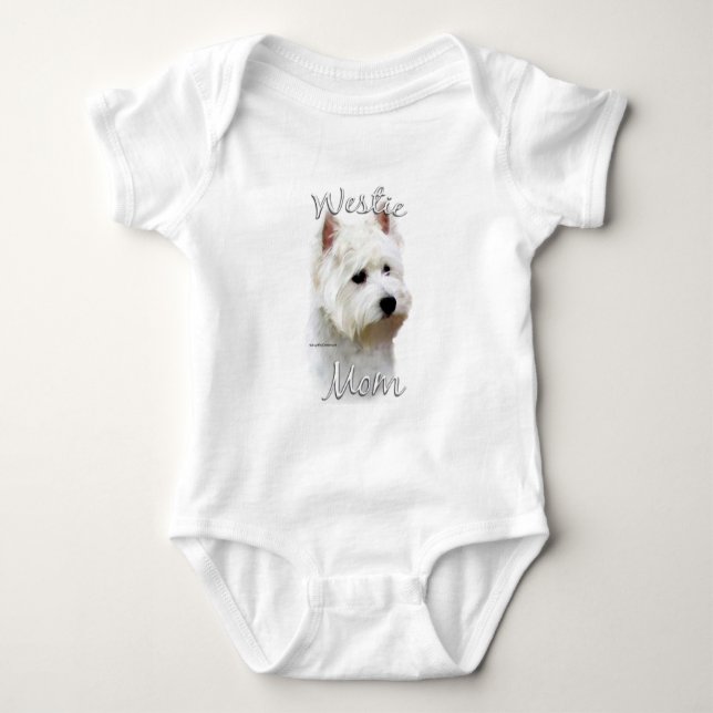 West Highland White Terrier Mom 2 Baby Bodysuit (Front)