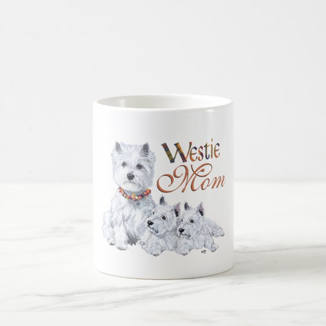 West Highland White Terrier Mom & Pups Coffee Mug (Center)