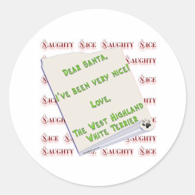 West Highland White Terrier Naught... - Sticker (Front)