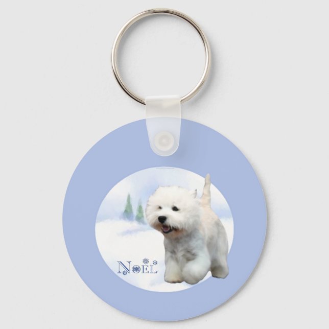 West Highland White Terrier Noel Keychain (Front)