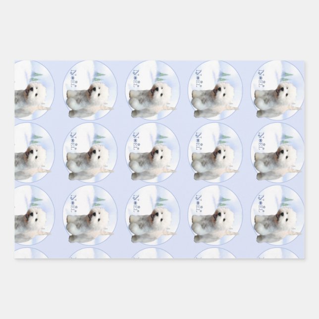 West Highland White Terrier Noel Wrapping Paper Sheets (Front)