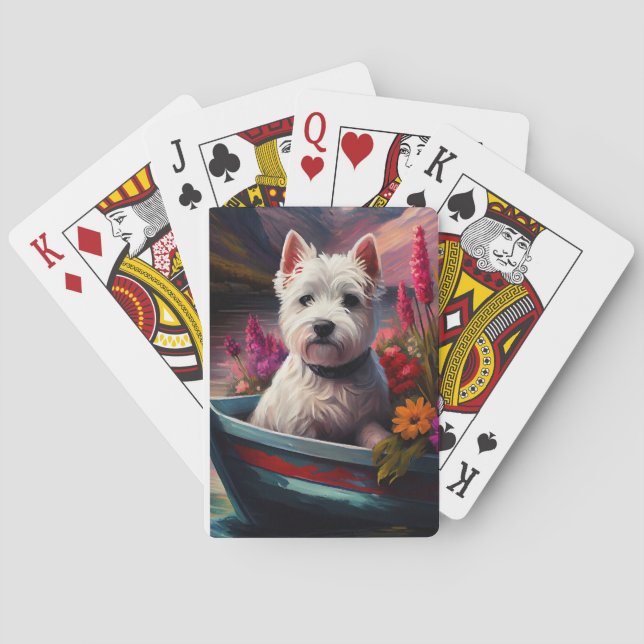 West Highland White Terrier on Boat Poker Cards (Back)