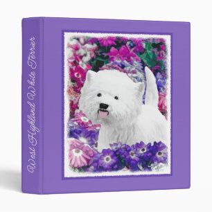 West Highland White Terrier Painting Dog Art 3 Rin Ring Binder