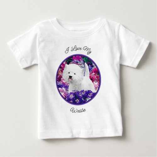 West Highland White Terrier Painting Dog Art Baby T_Shirt