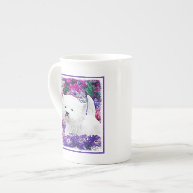 West Highland White Terrier Painting Dog Art Bone China Mug (Front Left)