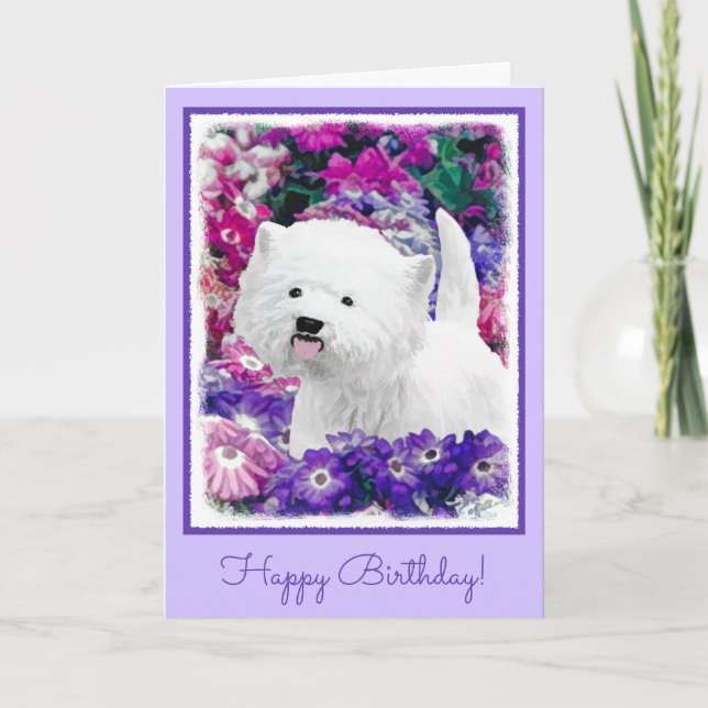 West Highland White Terrier Painting Dog Art Card (Front)
