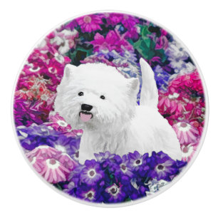 West Highland White Terrier Painting Dog Art Ceramic Knob
