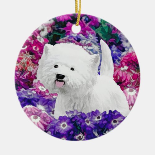 West Highland White Terrier Painting Dog Art Ceramic Ornament