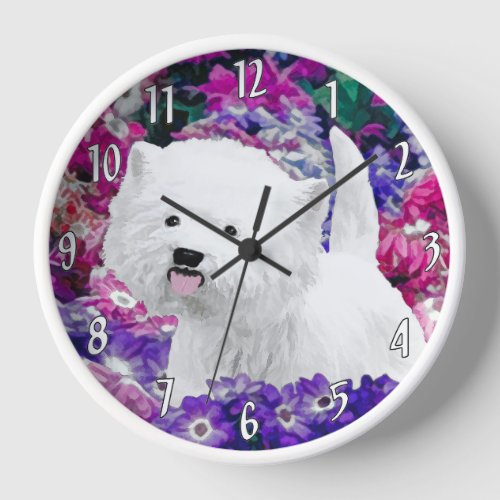 West Highland White Terrier Painting Dog Art Clock
