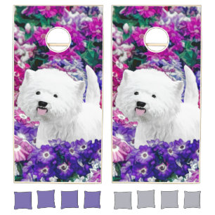 West Highland White Terrier Painting Dog Art Cornhole Set