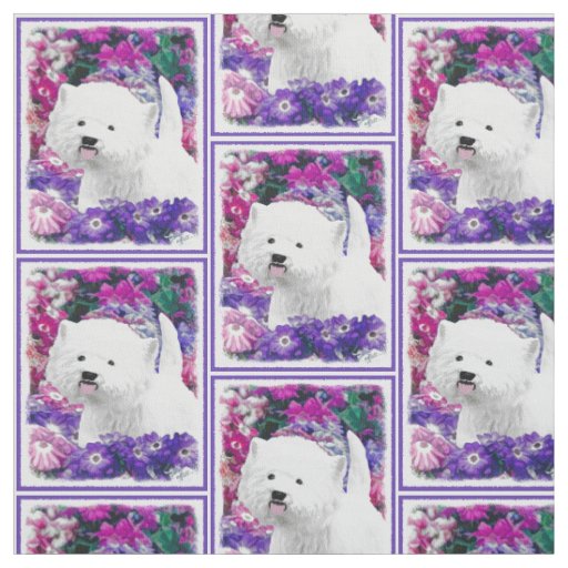 West Highland White Terrier Painting Dog Art Fabric