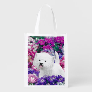 West Highland White Terrier Painting Dog Art Grocery Bag