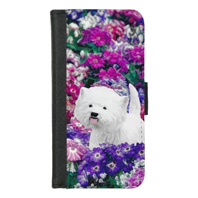 West Highland White Terrier Painting Dog Art iPhone Wallet Case (Front)