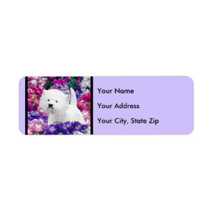 West Highland White Terrier Painting Dog Art Label