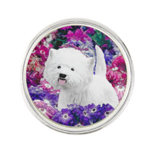 West Highland White Terrier Painting Dog Art Lapel Pin