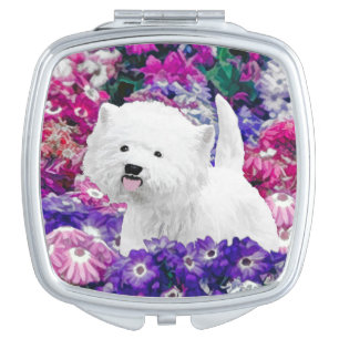 West Highland White Terrier Painting Dog Art Mirror For Makeup