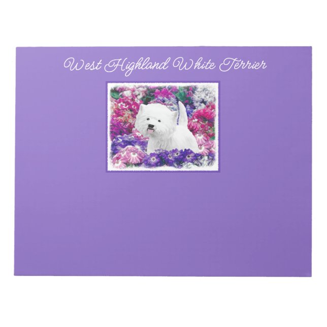 West Highland White Terrier Painting Dog Art Notep Notepad (Front)
