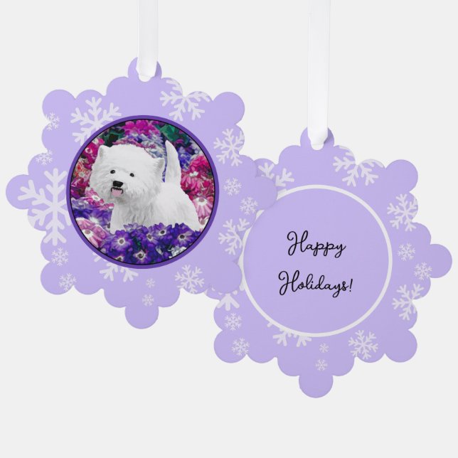 West Highland White Terrier Painting Dog Art Ornament Card (Front/Back)