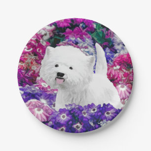 West Highland White Terrier Painting Dog Art Paper Plates