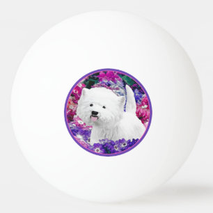 West Highland White Terrier Painting Dog Art Ping Pong Ball