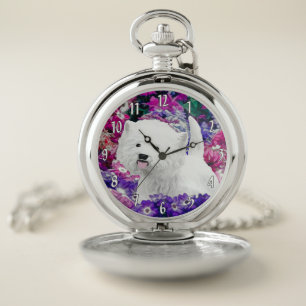 West Highland White Terrier Painting Dog Art Pocket Watch