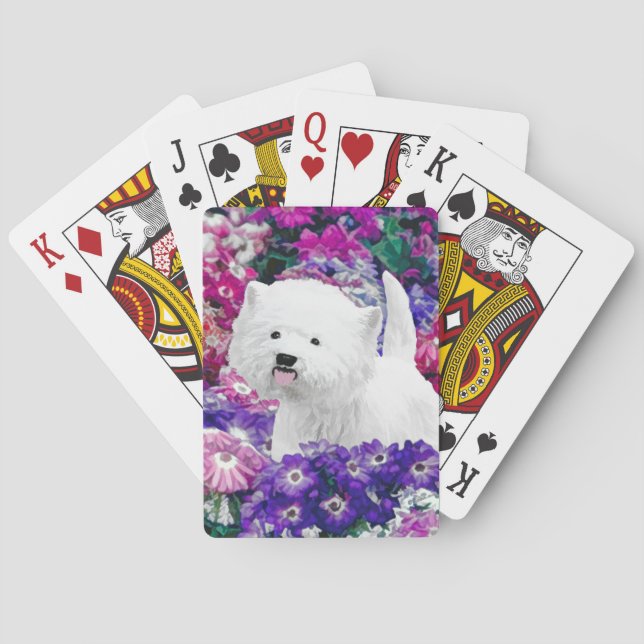 West Highland White Terrier Painting Dog Art Poker Cards (Back)